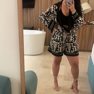 Chic Handcrafted Black and White Patterned Set